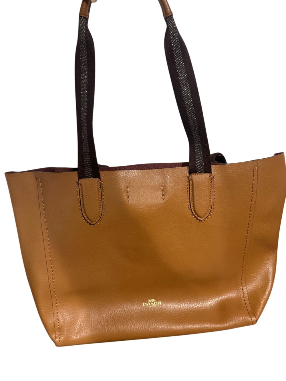 Coach Cognac Leather Tote with Dark Brown Straps